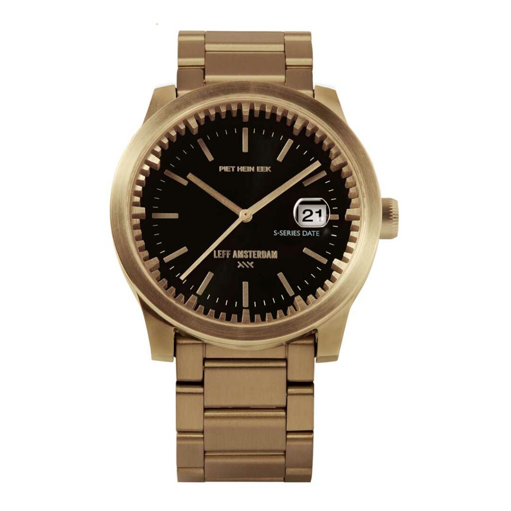 Black and Gold Mens S42 Watch by Leff Amsterdam and Piet-Hein Eek